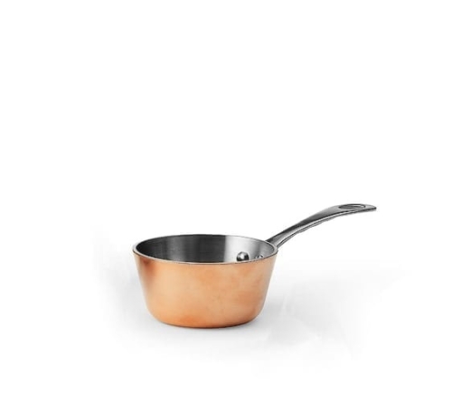 Mini grydeske i kobber, 0,2 liter - Patina