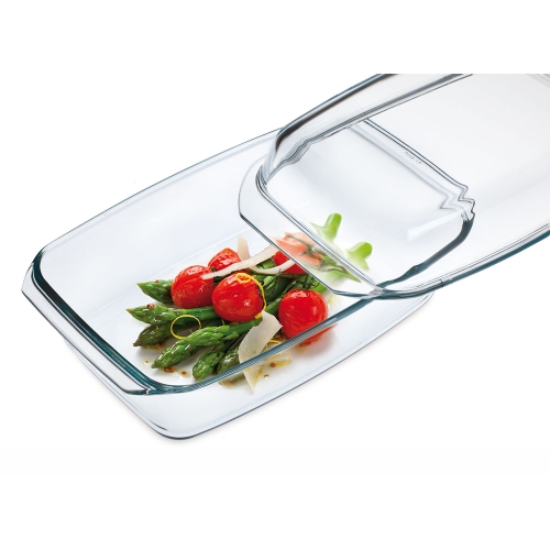 Aflangt ovnfad af glas med låg, 35 x 20 cm - Simax