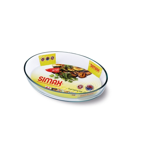 Ovalt ovnfad af glas, 30 x 21 cm - Simax