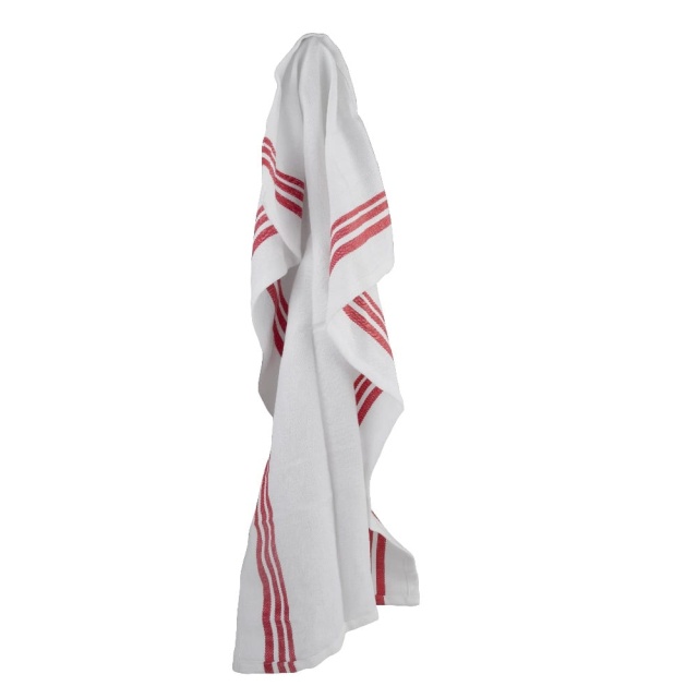 Køkkenhåndklæde med røde striber - Exxent