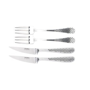 Globalt bestiksæt med 2 gafler og 2 knive