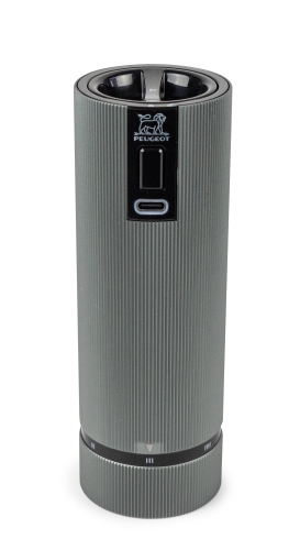 Salt- og peberkværnesæt, 15 cm, Elektriske, Duo Line, Natural + Carbone - Peugeot