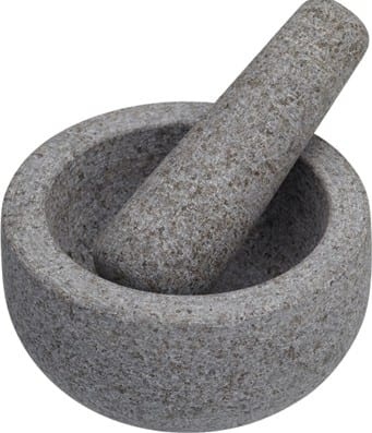 Morter og støder i granit, 12x6,5 cm, gaveæske