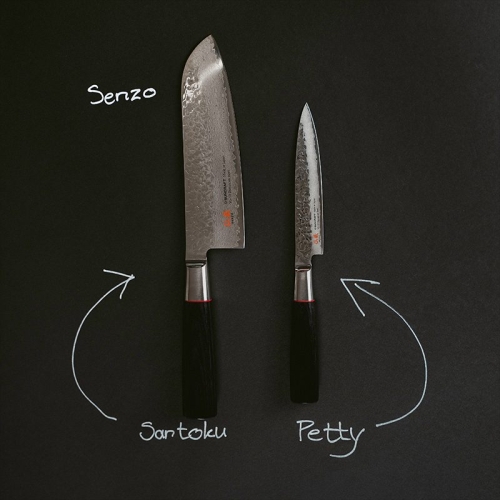 Knivsæt Senzo, Santoku + smålig - Suncraft
