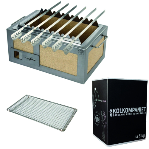 Japansk bordgrill / Konro, Kasai Little med grillspydsstativ og kul