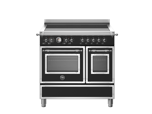 Induktionskogeplade Heritage, 90 cm, 5 zoner, dobbelt ovn, mat sort - Bertazzoni