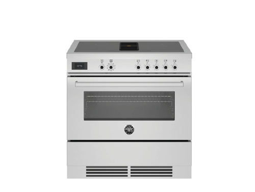 Fritstående komfur Professional, Integreret emfang, 90 cm, Rustfrit stål - Bertazzoni