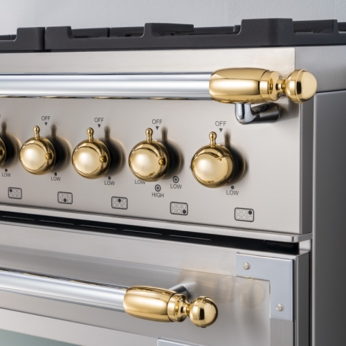 Heritage indretningssæt, kogeplade+blæser, guld (blank) - Bertazzoni