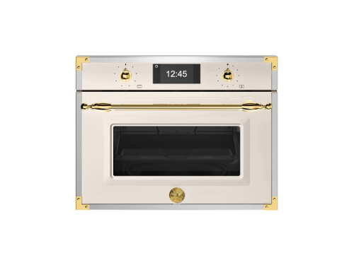 Kombiovn med mikroovn Heritage, TFT-display, Elfenbenshvid/guld, - Bertazzoni