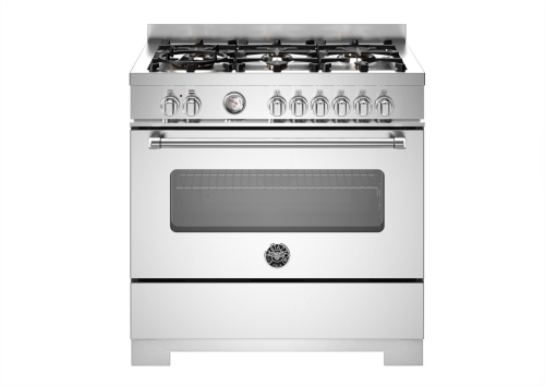 Gasspis Master, 90 cm, 6 brännare, 1 ugn, Rostfri - Bertazzoni