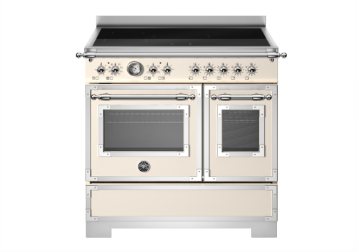 Induktionsspis Heritage, 90 cm, 5 zoner, 2 ugnar, Elfenbensvit - Bertazzoni
