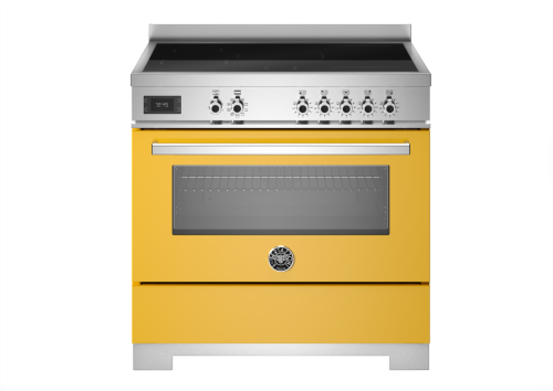 Induktionsspis Professional, 90 cm, 5 zoner, 1 ugn, Gul - Bertazzoni