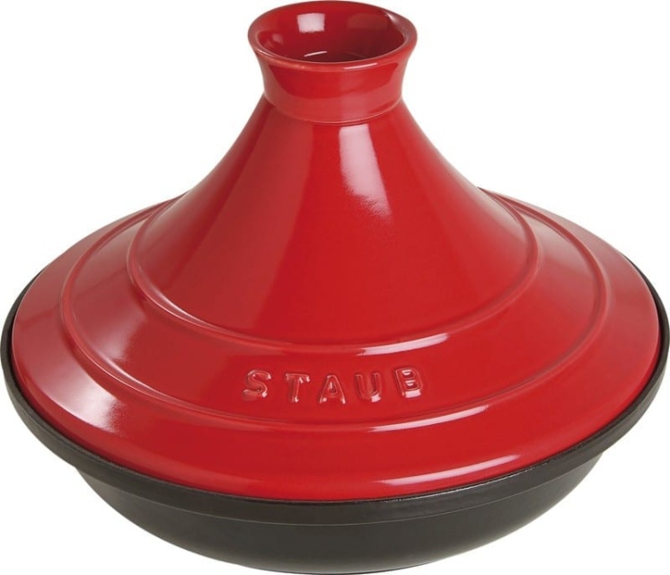Tajine i støbejern, 28 cm, sort/rød - Staub