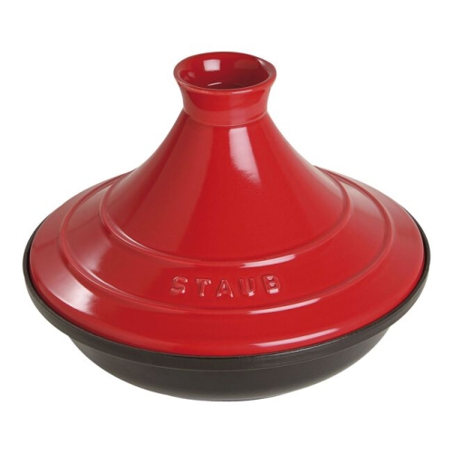 Tajine i Støbejern, 28 cm, Sort/Rød - Staub
