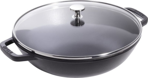 Wok med glaslåg, sort - Staub