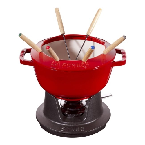 Fonduegryde, Rød, 20 cm - Staub