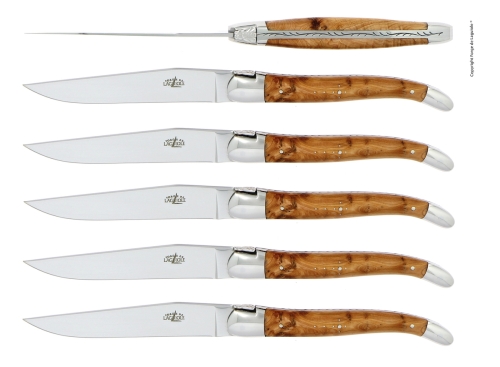 Seks knive, En håndtag, poleret, Tradition - Forge de Laguiole