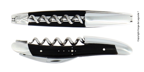 Sommelierkniv i mørkt horn, poleret, Tradition - Forge de Laguiole