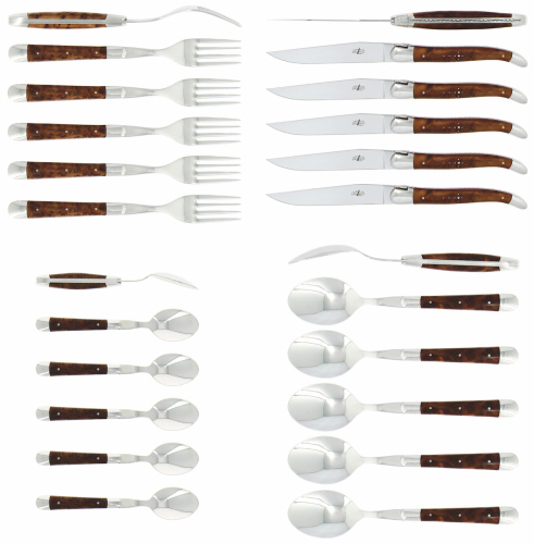 Bestiksæt 05, Tuja-håndtag, poleret, Tradition - Forge de Laguiole