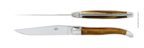 To knive, Pistage-håndtag, poleret, Tradition - Forge de Laguiole