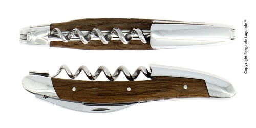 Sommelierkniv i forstenet egebark, poleret, Tradition - Forge de Laguiole