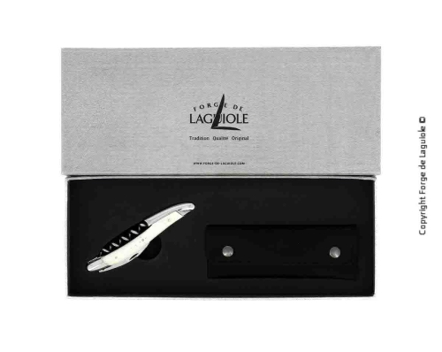 Sommelierkniv af ben, damasceneret med dekoration, Collection - Forge de Laguiole