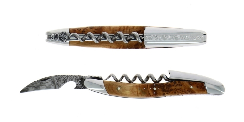 Sommelierkniv af En, damasceneret med dekoration, Collection - Forge de Laguiole
