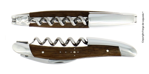 Sommelierkniv i forstenet eg, poleret, Tradition - Forge de Laguiole