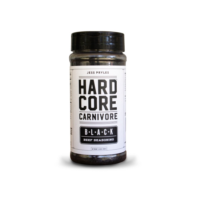 Hardcore Carnivore Black, rub til oksekød/steg/BBQ, 369 g - Jess Pryles