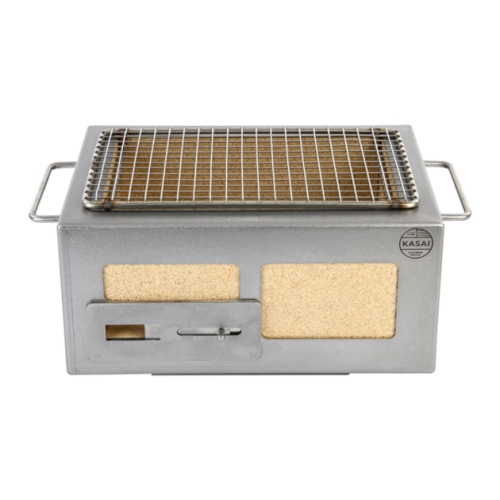 Bordgrill/konogrill med ramme i rustfrit stål, Nano 31 x 23 cm - Kasai