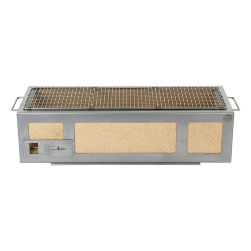 Bordgrill/konogrill med ramme i rustfrit stål, Lang 70 x 26 cm - Kasai