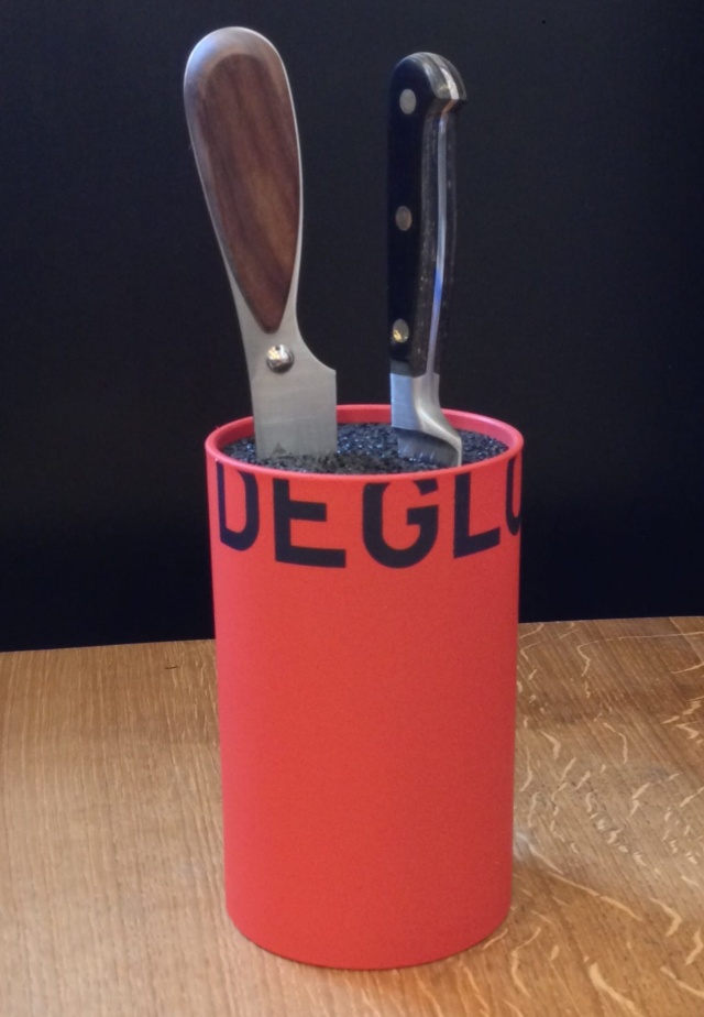 Rundt knivstativ 14x9,5 cm, Rød - Déglon