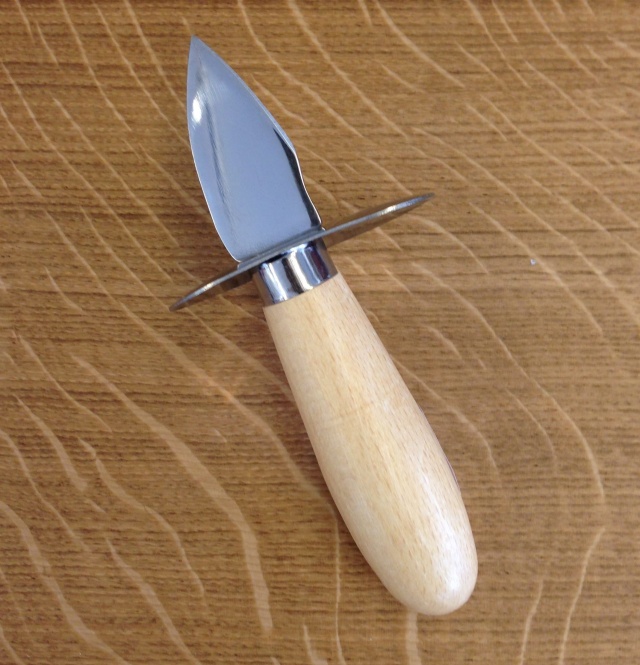 Østerskniv med skærm, træskaft - Déglon