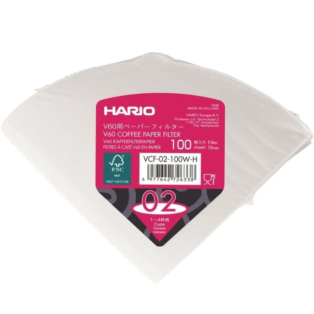 V60 filter 02, 100 stk - Hario