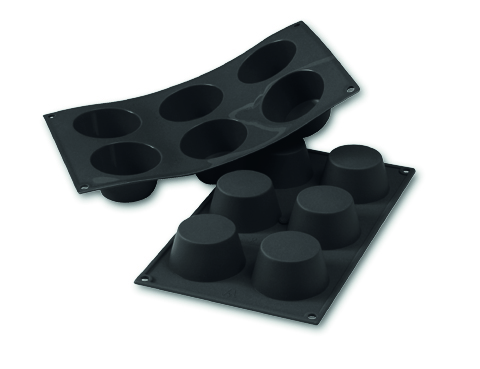Bageform i silikone, muffins 6 stk