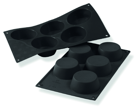 Bageform i silikone, store muffins 5 stk