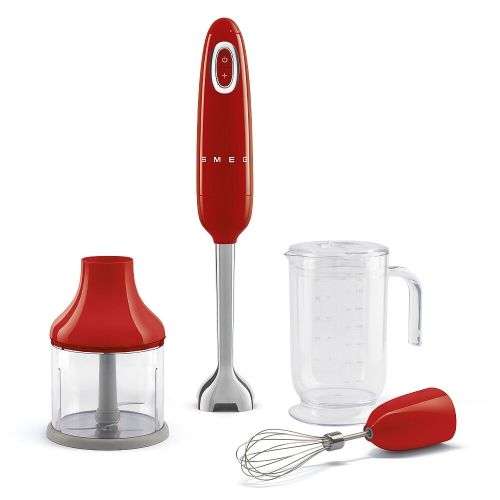 Stavblender med tilbehørssæt, rød - Smeg