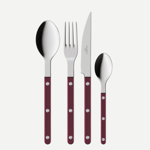 Bestiksæt, 4 dele, Bistrot Pearly, Aubergine - Sabre Paris