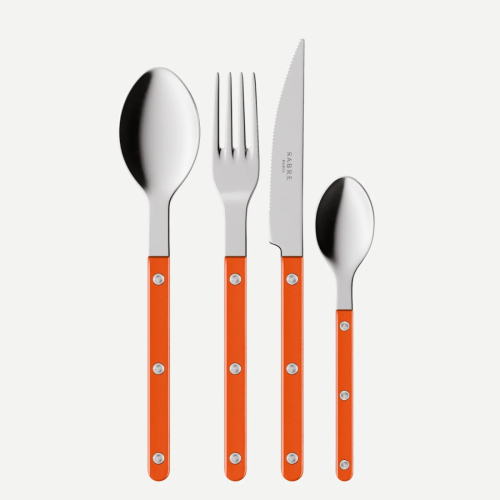 Bestiksæt, 4 dele, Bistrot Pearly, Orange - Sabre Paris
