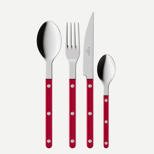 Bestiksæt, 4 dele, Bistrot Pearly, Red - Sabre Paris