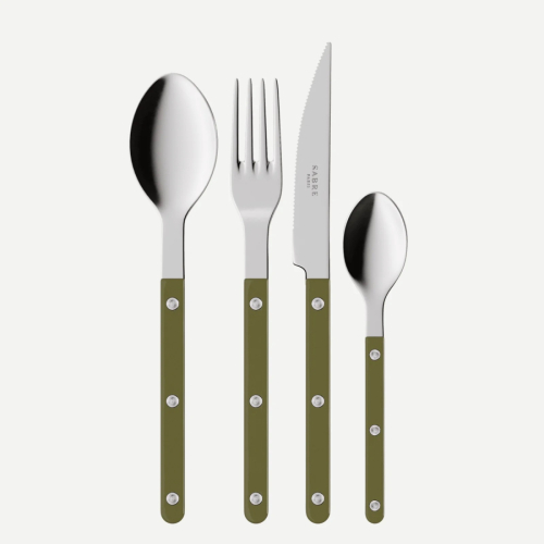 Bestiksæt, 4 dele, Bistrot, Green fern - Sabre Paris