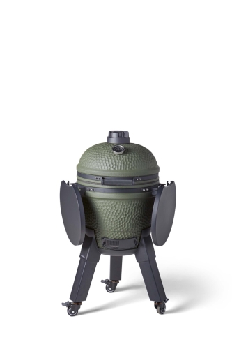 Kamado-grill inklusive benbeslag, sorte ben med hjul og sidebord - Moddern