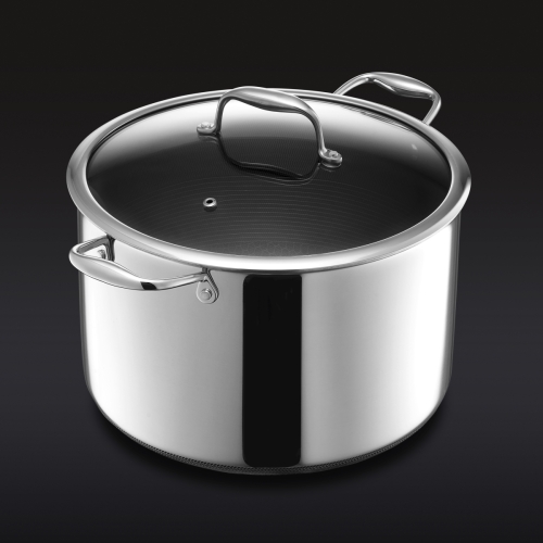 Gryde med glaslåg, nonstick, 9,5 L - Hexclad