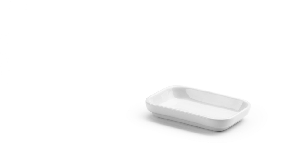 Fad Bas, hvid porcelæn, 140x90xH25mm