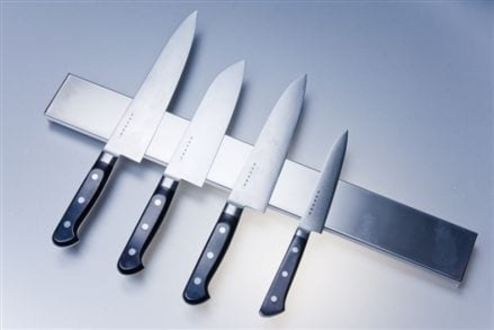 Knivliste i rustfrit stål, 75 cm - Satake i gruppen Madlavning / Køkkenknive / Kniv opbevaring / Knivlister hos The Kitchen Lab (1070-10515)