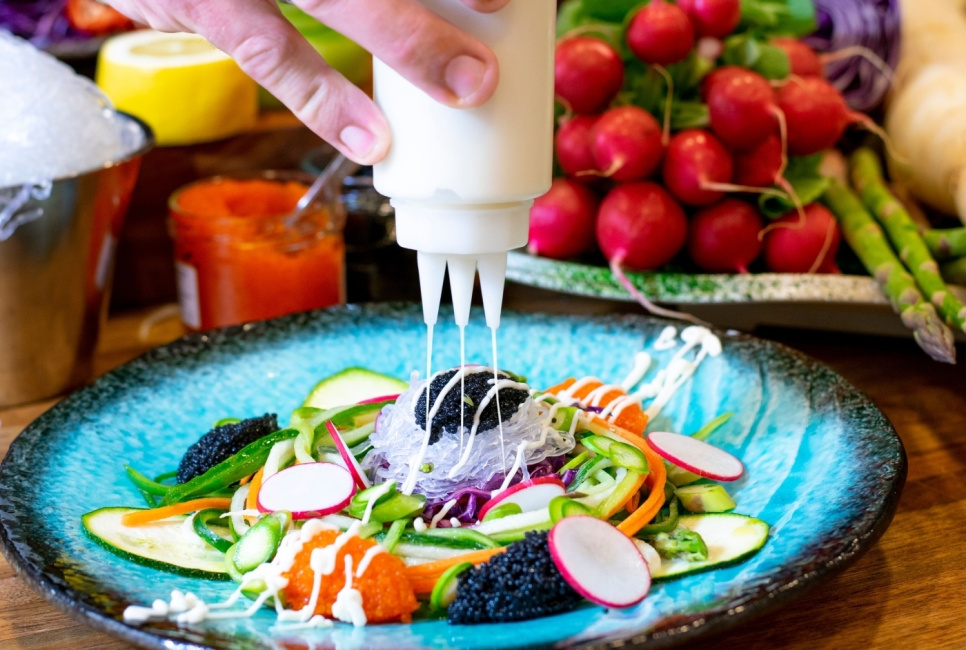 Trepipen, Dressingflaske med 3 rør, 25cl - Satake