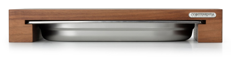 Skærebræt med 1 bakke, valnød - Continenta