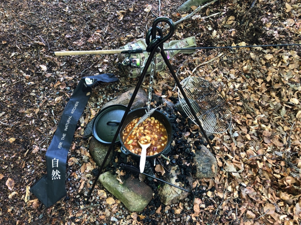 Tri-Pod, 1 kæde, krog & canvastaske, lille - Satake