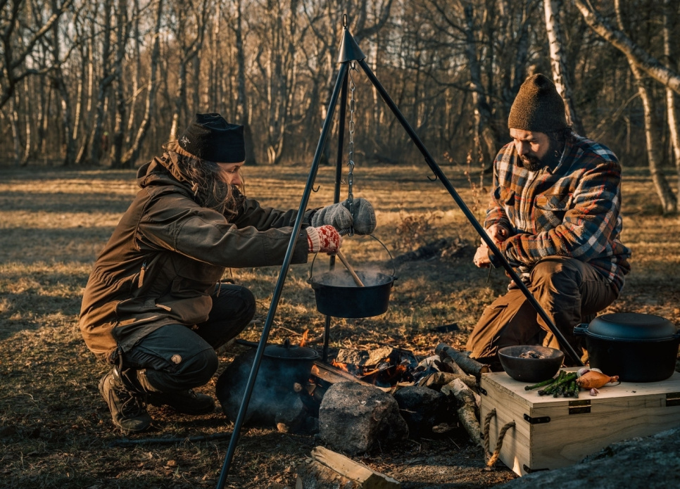 Tri-Pod, 4 kæder, kroge & canvastaske, XL - Satake