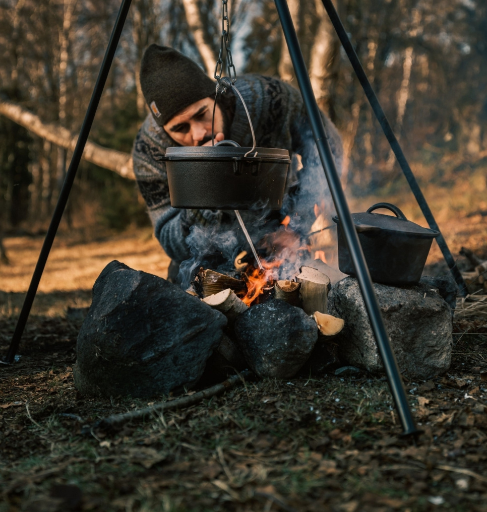 Tri-Pod, 4 kæder, kroge & canvastaske, XL - Satake